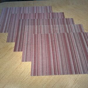 Metallic Red & White Placemats (5)